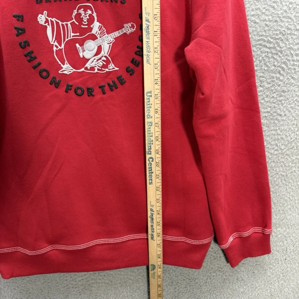 True Religion Sweatshirt Adult Medium Red Full Zip Hoodie Buddha MSRP $124 NEW